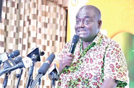 Isaac Bampoe Addo, Executive Secretary, Civil and Local Government Staff Association of Ghana, speaking at the lectures in Accra. Picture: ELVIS NII NOI DOWUONA